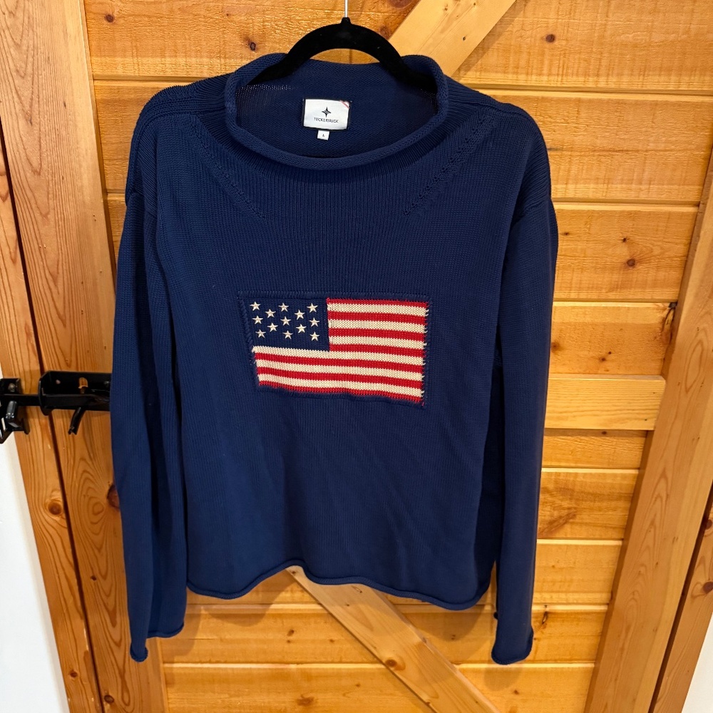 Tuckernuck Navy Americana Flag Sweater